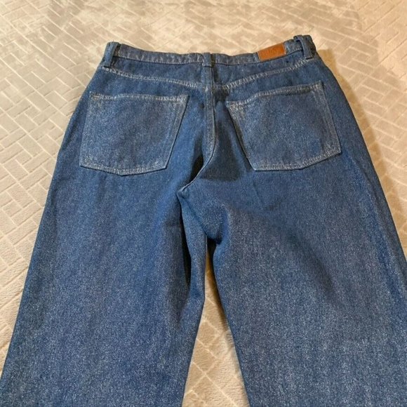 BDG Womens 27 Denim Jeans Blue Relaxed Straight Glitter High Rise Button Fly - Picture 11 of 13